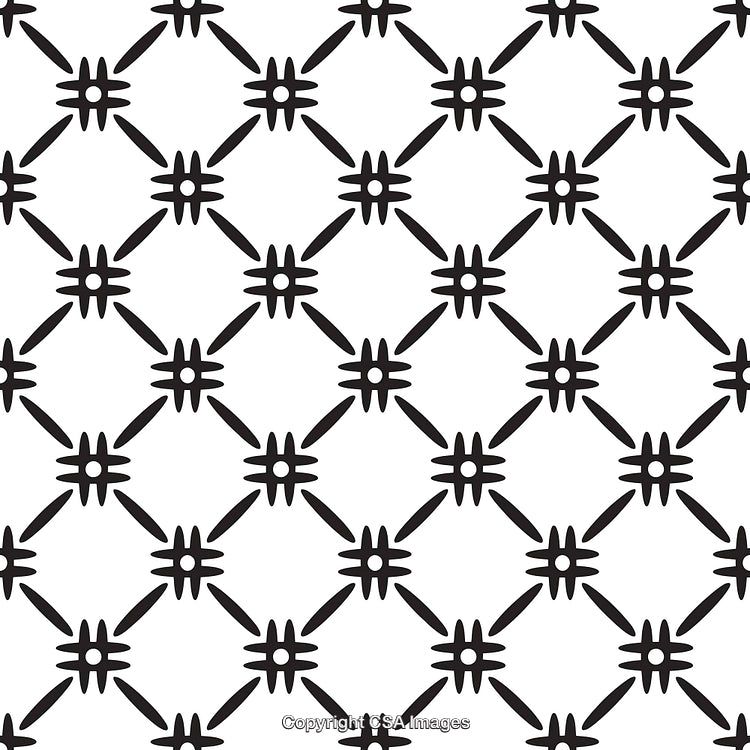 Abstract Black and White Pattern with Geometric Star Design