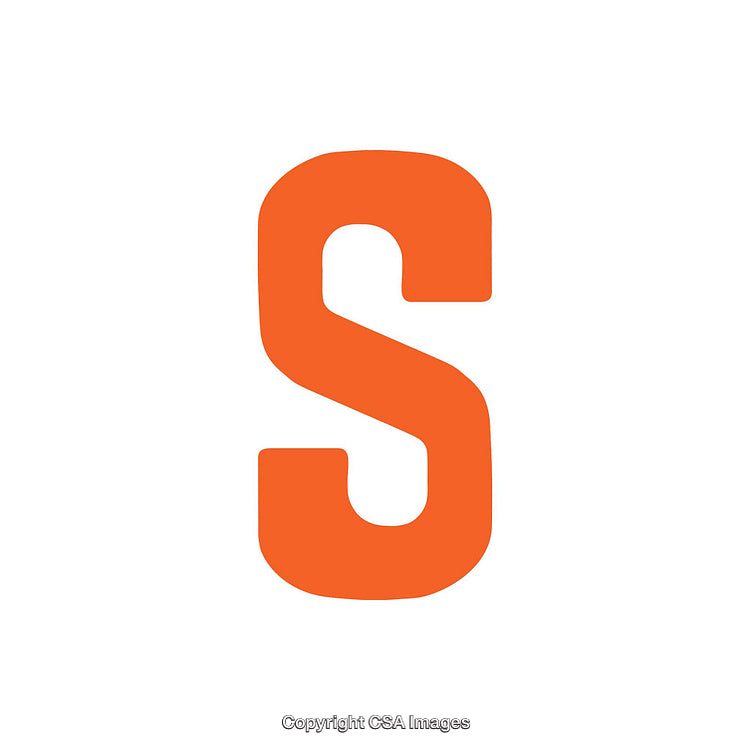 Floating Minimalistic Orange Letter S on White Background