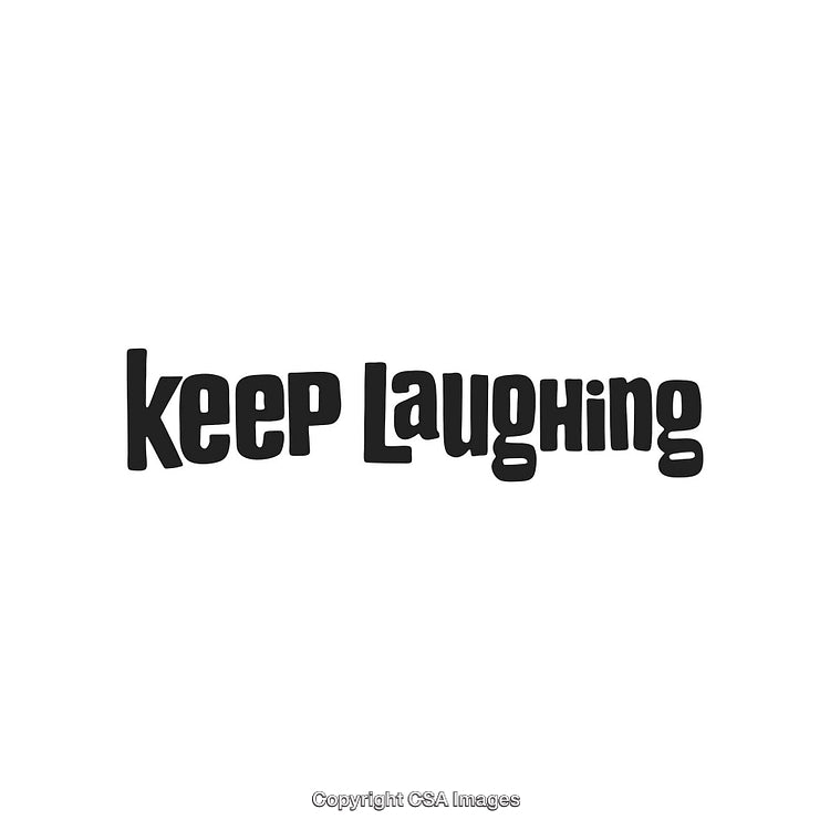 Inspirational Quote 'Keep Laughing' in Bold Fun Typeface on White Background