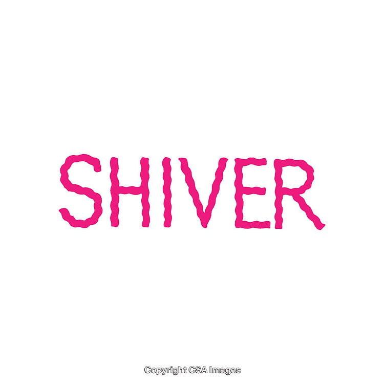 Bold Pink Text Spelling Shiver on a White Background