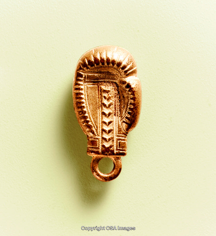 Bronze Boxing Glove Pendant On Light Green Background