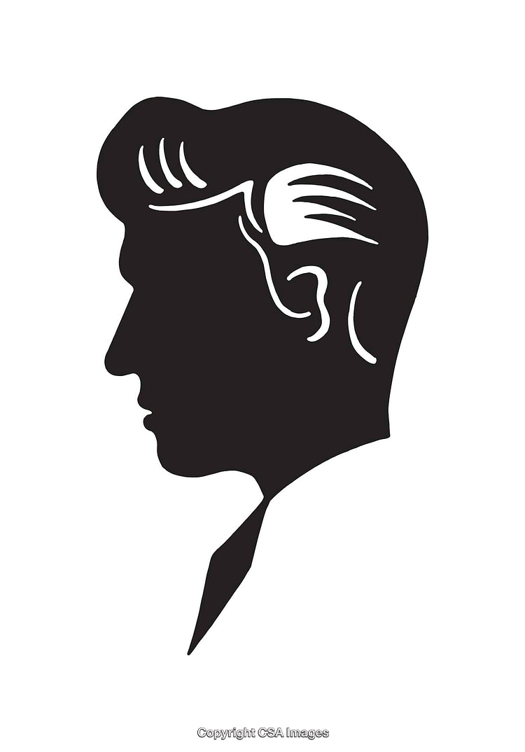 Silhouetted Side Profile of a Male Featuring Classic Hair Design
