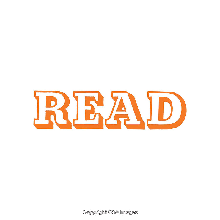 Bold Orange Text Displaying the Word Read