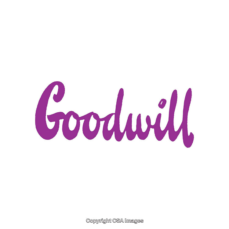 Purple Calligraphy Design Featuring the Word Goodwill on White Background