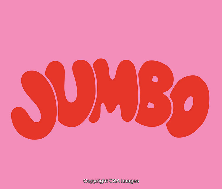 Bold Red Jumbo Text on a Vibrant Pink Background