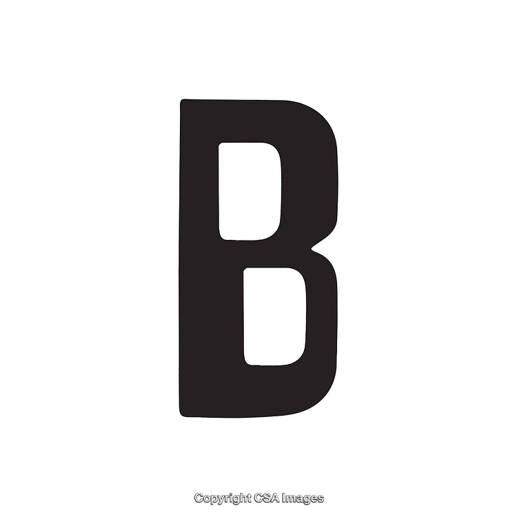 Bold Black Letter 'B' on White Background for Typography Design