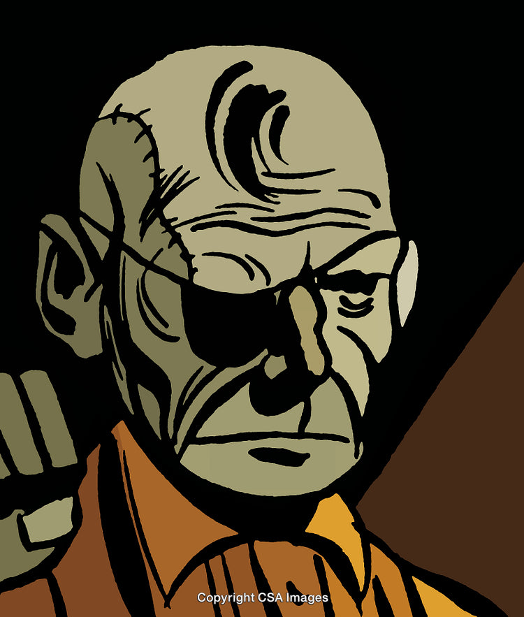 Comic Style Illustration Featuring a Solemn Character With Intense Expression