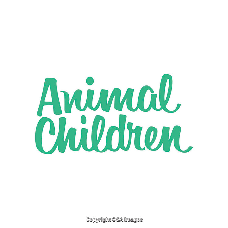 Playful Green Typography Reading 'Animal Children' on White Background