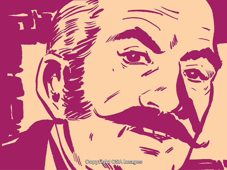 Vintage Style Portrait of a Distinguished Man With Fine Mustache
