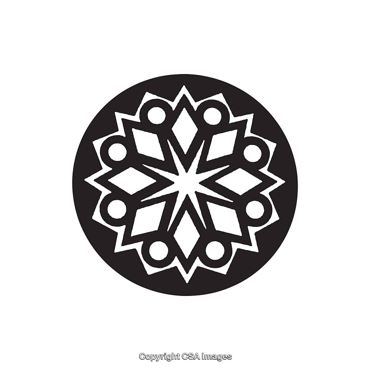 Geometric Black and White Abstract Shape Design in Circular Form