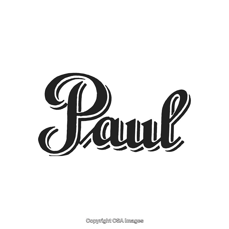 Stylish Bold Lettering of the Name Paul With Cursive Design