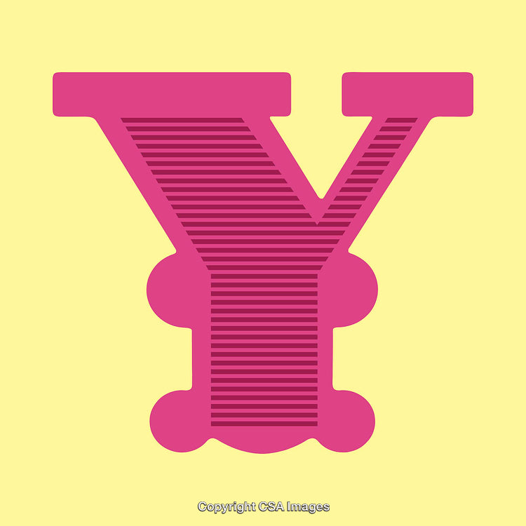 Stylized Pink Letter Y on a Yellow Background