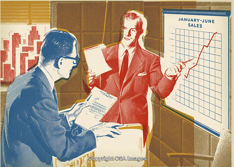 Salesmen Looking at a Chart