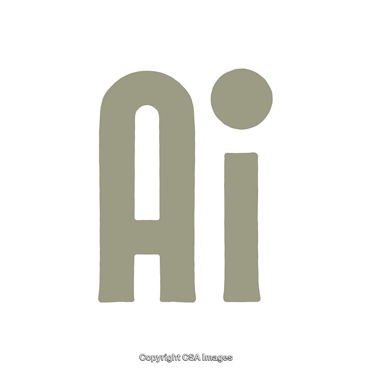 Minimalistic Gray AI Logo on White Background for Design Projects