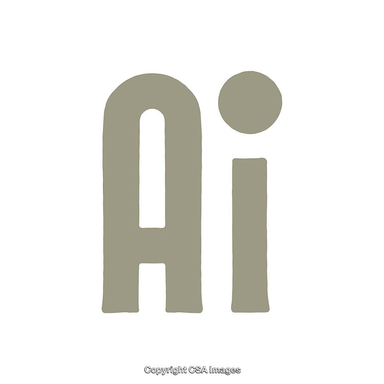 Minimalistic Gray AI Logo on White Background for Design Projects