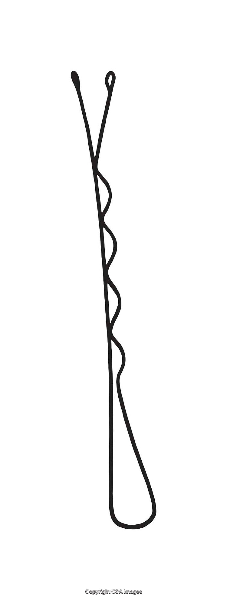 Black and White Line Art Illustration of a Single Hairpin Design