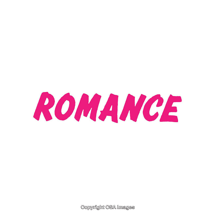 Bold Pink Typography Depicting the Word "Romance" on a Minimalist Background