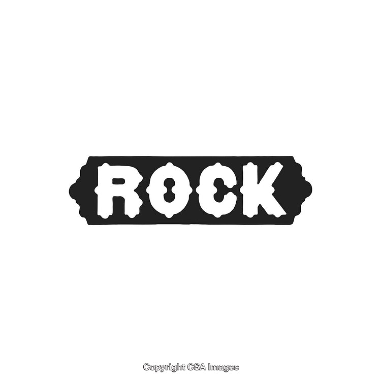 Bold Black and White Rock Logo with Artistic Lettering