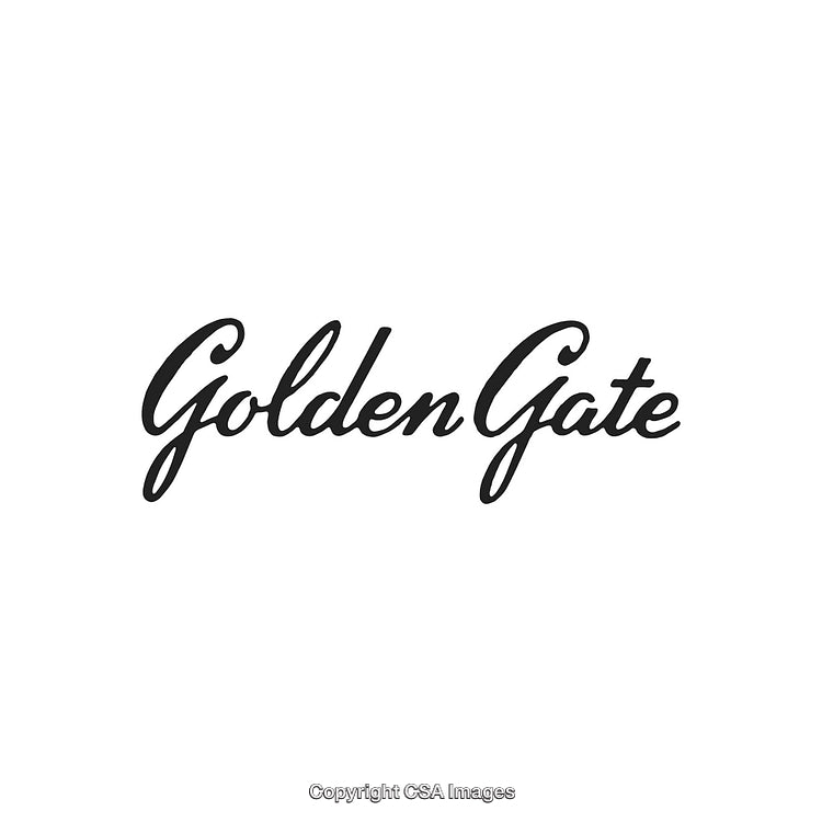 Elegant Golden Gate Typography Design on a Minimalistic White Background