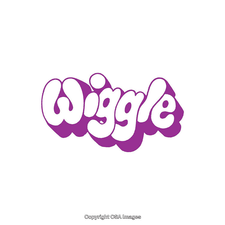 Playful Purple Wiggle-Themed Text Logo on a White Background