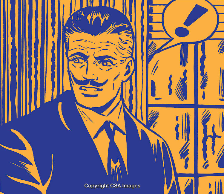 Retro Style Illustration of a Gentleman with Classic Speech Balloon and Expression