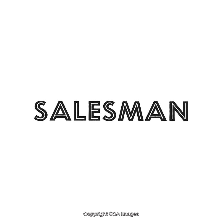 Minimalist Black Text Salesman Concept on White Background for Business Visuals