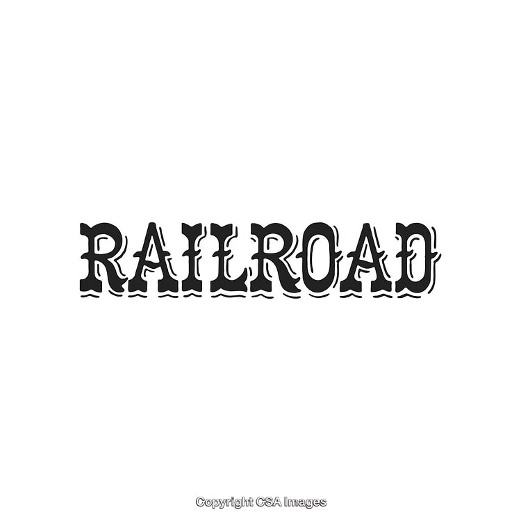 Vintage Railroad Typography Design with Bold Lettering and Decorative Accents