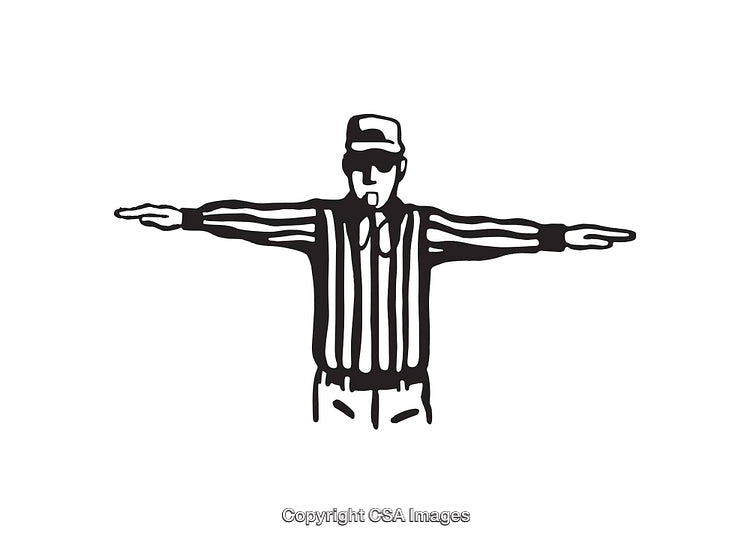 Referee Uniform Line Art Illustration with Outstretched Arms