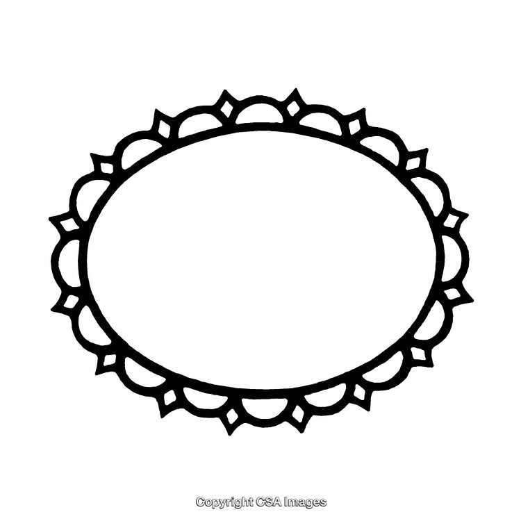 Elegant Black and White Oval Border with Intricate Design