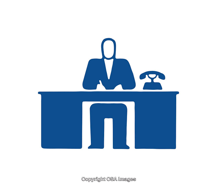 Businessman Icon Depicting Office and Professional Setting in Blue