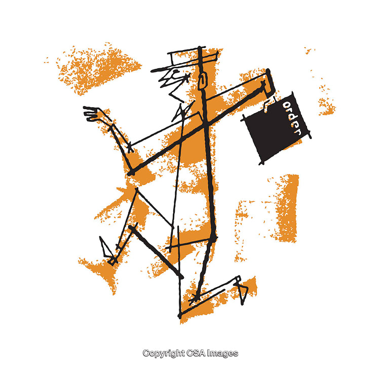 Dynamic Abstract Illustration of a Figure Holding a Document