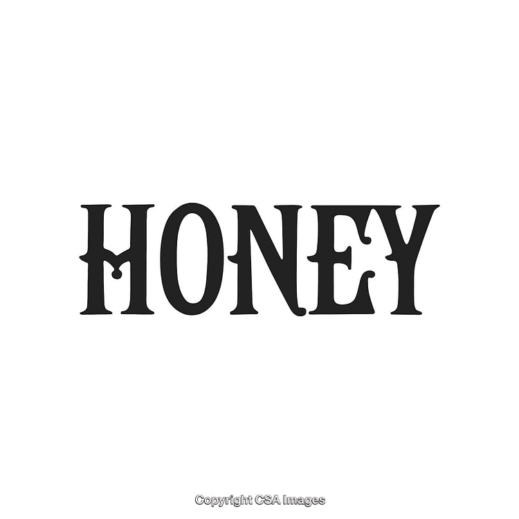 Vintage Typography Featuring the Word Honey With Decorative Lettering Style