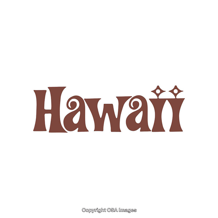 Word Art Featuring 'Hawaii' in Stylized Font with Brown Theme