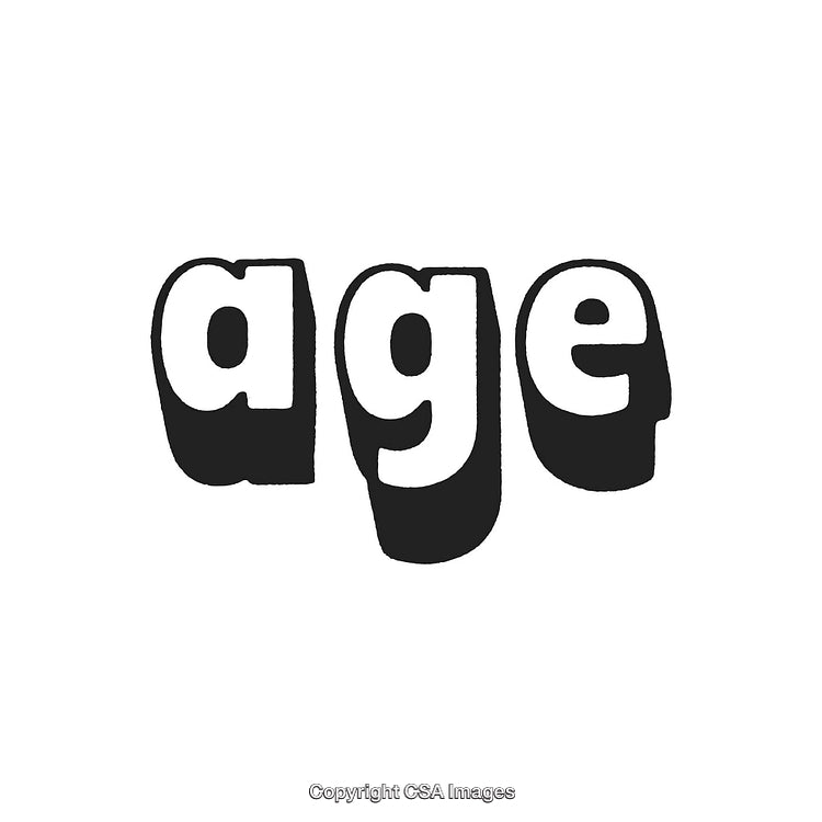 Bold Black and White Typography of the Word 'Age' in Creative Font