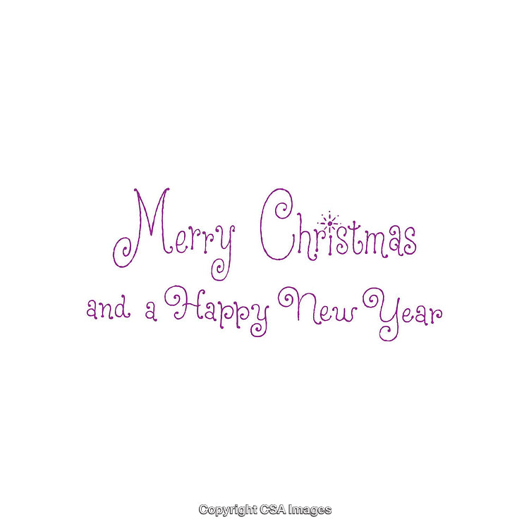 Elegant Merry Christmas and Happy New Year Text in Purple Theme