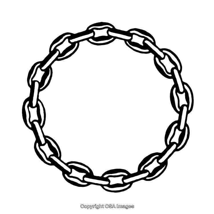 Black and White Circular Chain Link Border Design