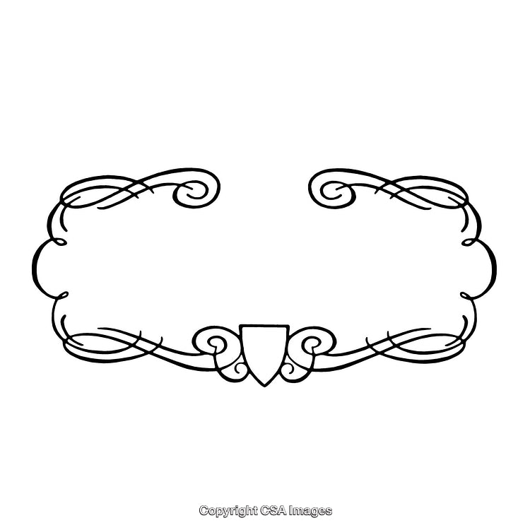 Ornamental Black and White Border Design with Elegant Swirl Patterns