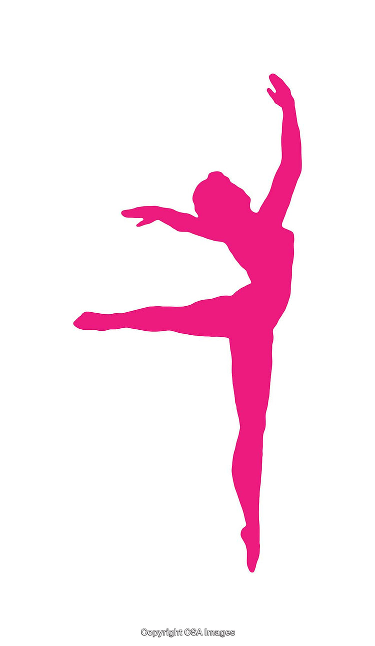 Silhouette of a Graceful Dancer in Motion Captured in Vibrant Pink