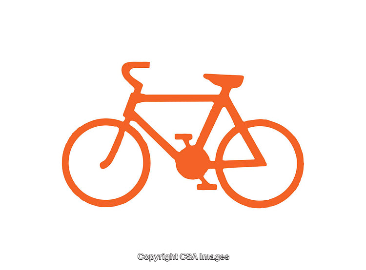 Orange Bicycle Icon on a White Background for Bike-Related Concepts