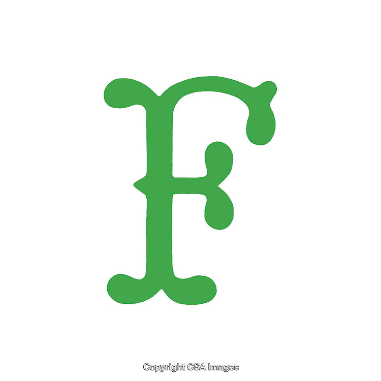 Green Decorative Letter E in Stylized Artistic Font