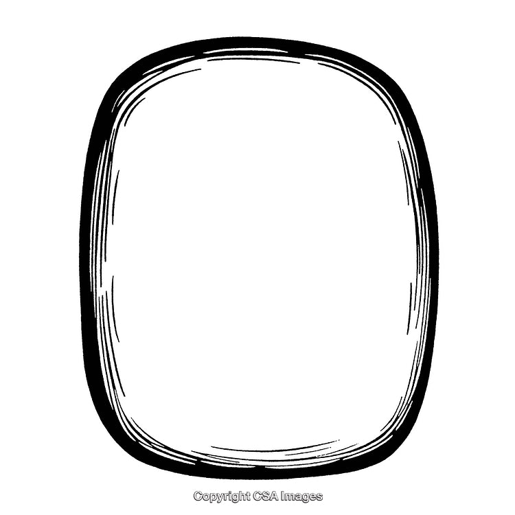Hand-Drawn Rectangular Border in Black and White with Organic Design