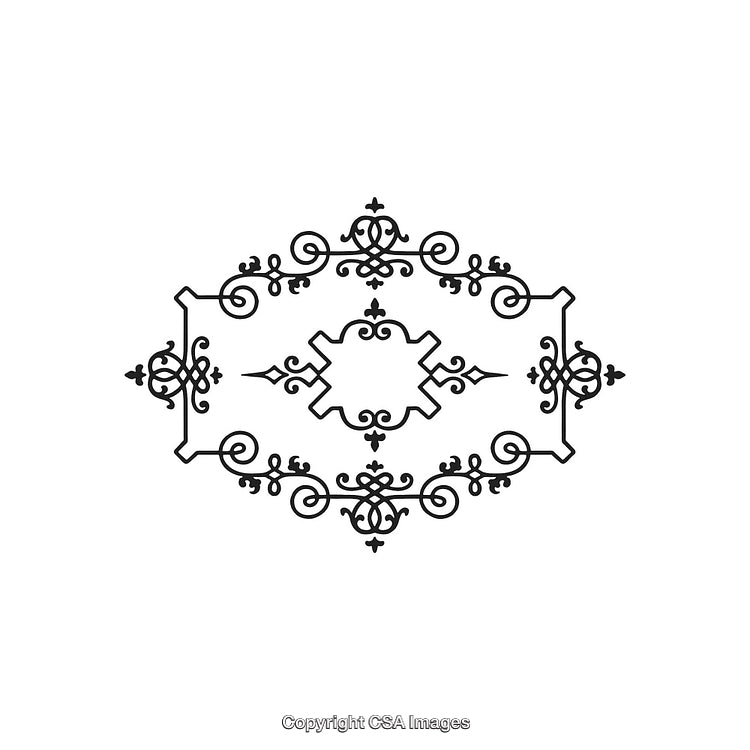 Elegant Black and White Ornamental Design With Intricate Patterns