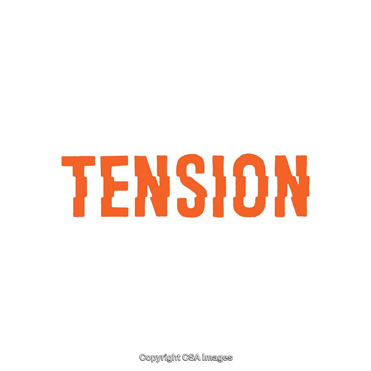 Bold Typeface Tension Text in Orange on White Background