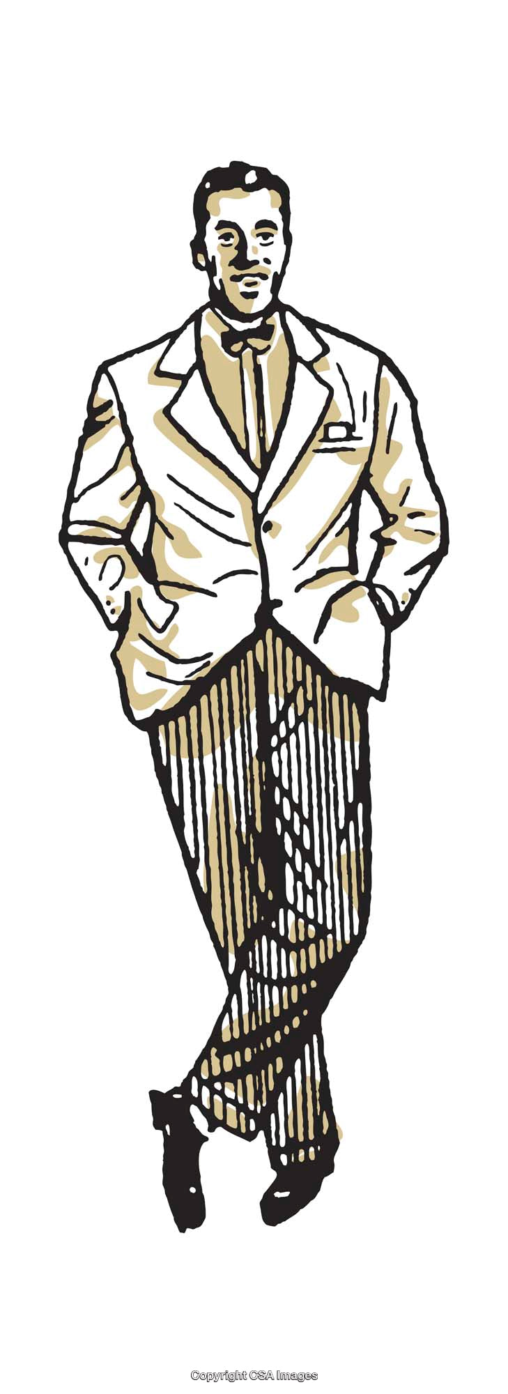 Stylish Gentleman in Vintage Suit Standing With Relaxed Pose