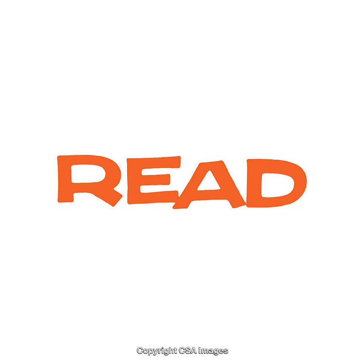 Simple Bold Orange 'Read' Text on White Background