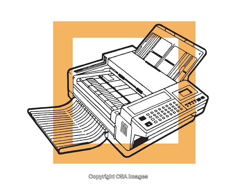 Detailed Illustration of a Fax Machine on a Background Design