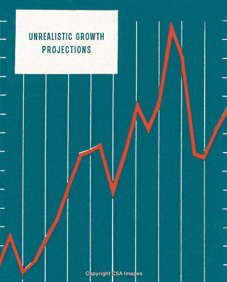 Unstable Growth Chart Highlighting Unrealistic Business Projection Trends