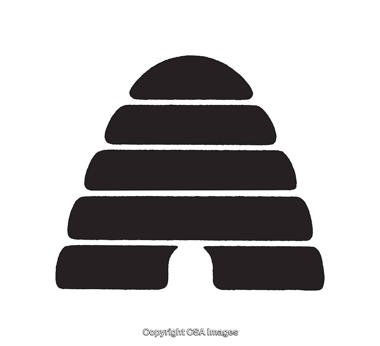 Black Stylized Beehive Icon in Minimalist Design