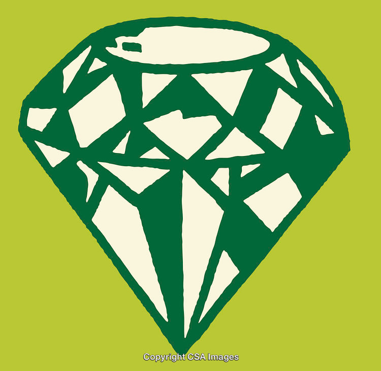 Green Diamond Illustration on a Vibrant Lime Background