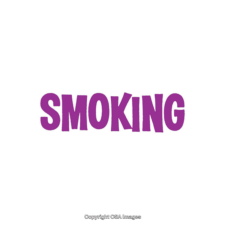Purple Word Design Displaying the Word Smoking on White Background